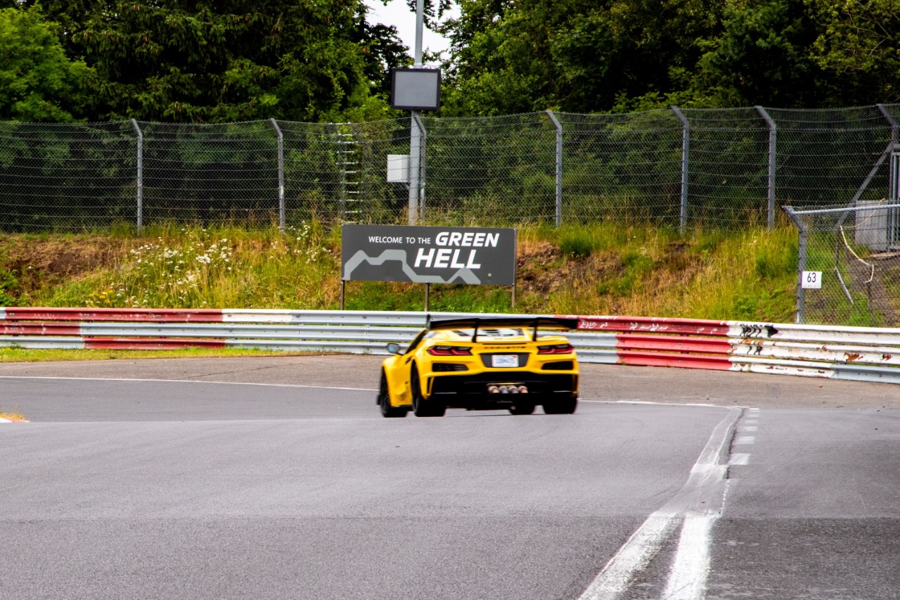 Yellow Corvette at Nurburgring
